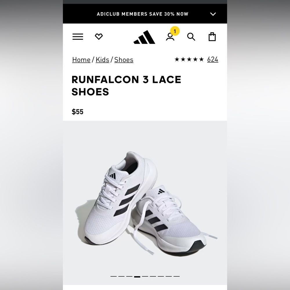 ADIDAS RUNFALCON 3 LACE SHOES - Picture 3 of 11